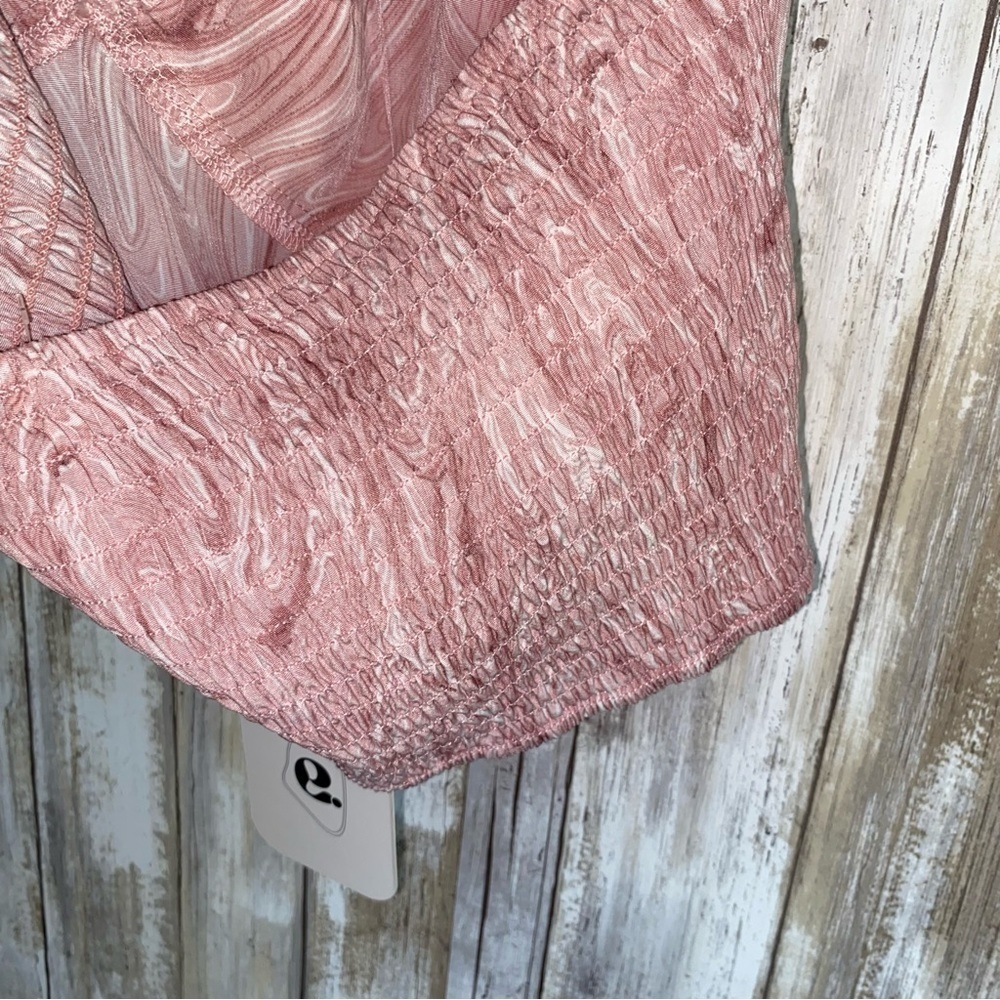 NWT Elodie Ruched Strappy Pink Halter Crop - Picture 7 of 10